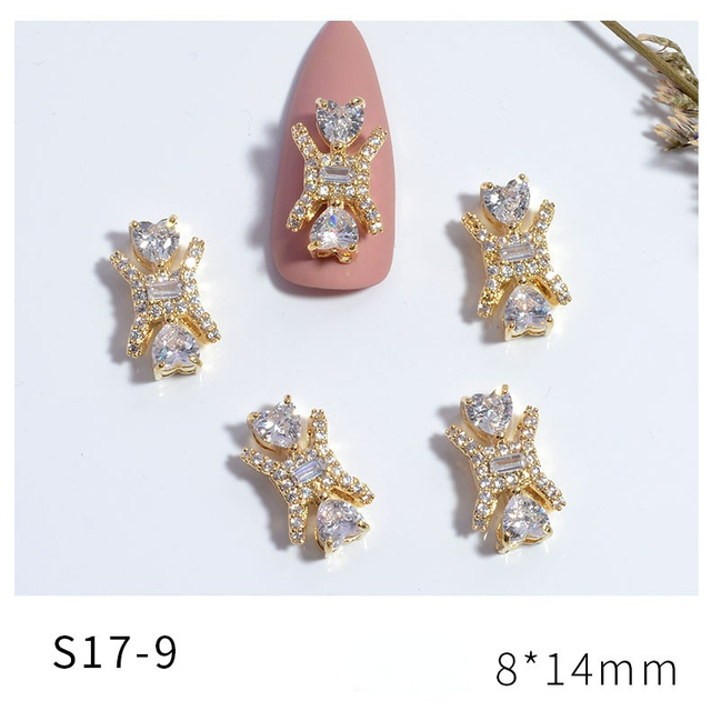 Net Red New Nail Art Jewelry Zircon Star Moon Love Pearl Rabbit Butterfly Chain Nail Decoration Nail Accessories