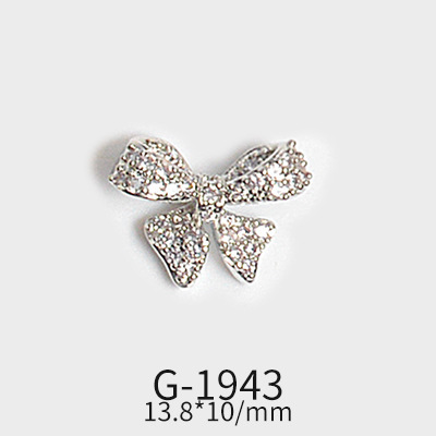 New Zircon Jewelry Bow God Horse Rose Angel Wing Face Pendant Nails Accessories  Christmas Nail Art