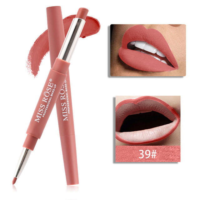 1pc Sexy 20 Color Double End Lip Makeup Lipstick Pen Waterproof Long Lasting Tint Lip Stick Beauty Matte Liner Pen Lipstick