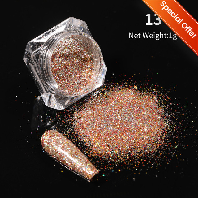 1 Box Nail Chips Sequins Paillette Crystal Nail Glitter Shining Pigment Dust Powder Nail Decoration Manicure Holographic Power