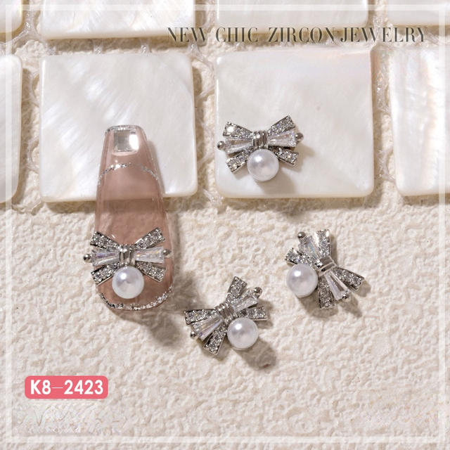 Nail Art Zircon Jewelry Bowknot Pearl Accessories Explosive Flower Color Preserved Decorative Diamond Nail