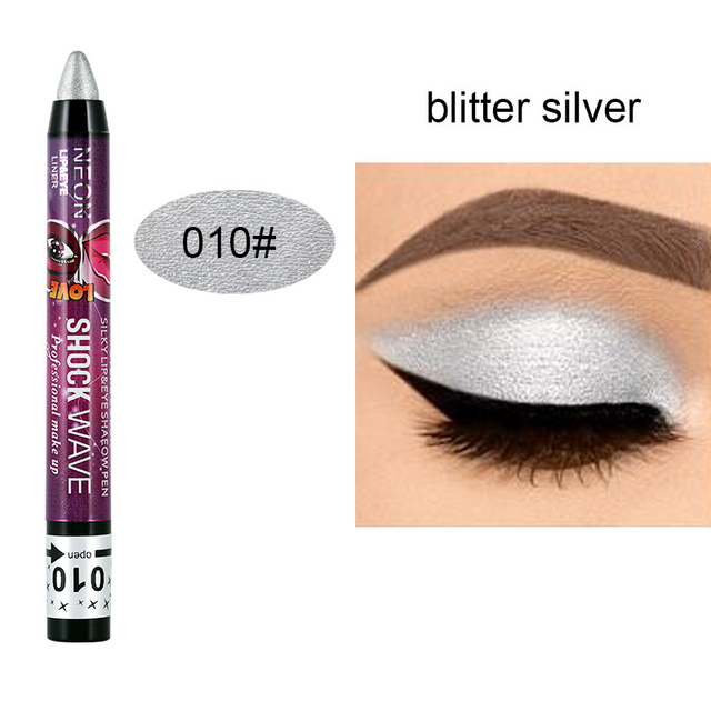 12 Colors Highlighter Eyeshadow Pencil Waterproof Glitter Matte Eye Shadow Makeup Pigment Cosmetic White Eyeliner Pen