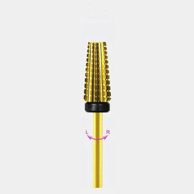 New 5 in 1 Tapered Carbide Nail Drill Bits Two-Way Carbide Drill Bits Accessories Milling Cutter for Manicure Left and Right Hand