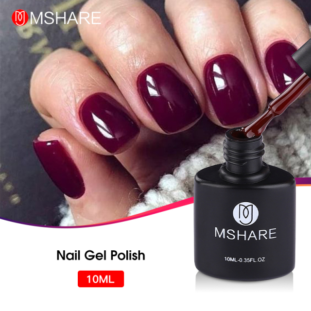 Mshare Nude Nail Gel Polish Soak Off UV Nail Gel Base Coat Nail Art Top Coat Varnish Semi Permanent Curing With Nail Dryer