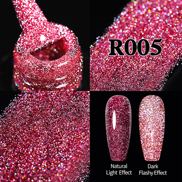 UR SUGAR Glitter Reflective Gel Nail Polish Shiny Rose Red Twilight UV LED Gel Varnish Soak Off Nail Gel Nails for Manicure