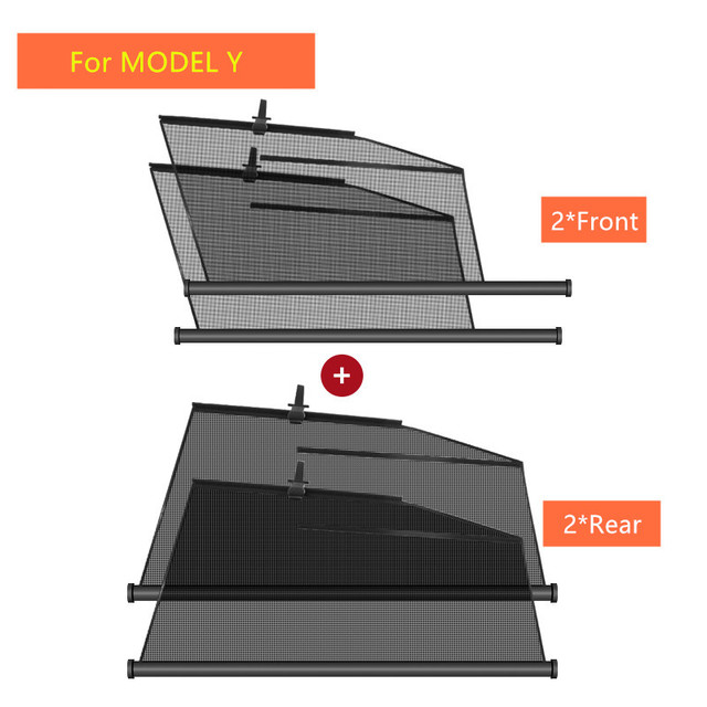 Side Window Sunshade For Tesla Model 3/Y Sunshade Car Curtain Heat Insulation Mesh Sun Visor Summer Protection Accessories