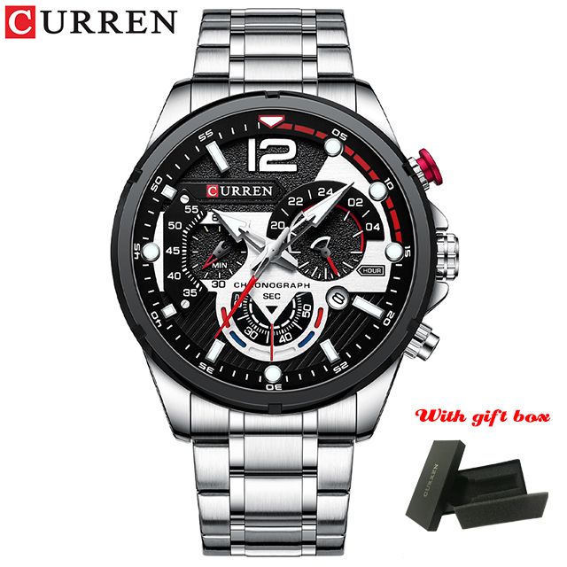 CURREN Casual Business Chronograph Waterproof Stainless Steel Men's Watch New Luxury Fashion Quartz Men's Watches