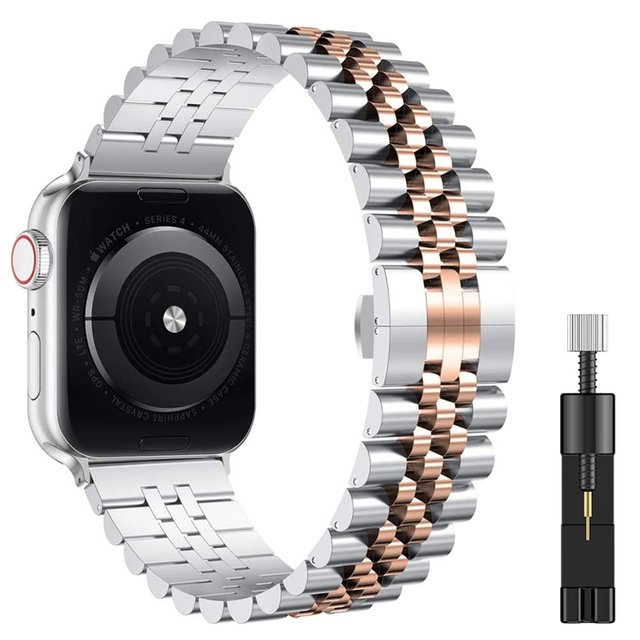 Metal strap compatible for apple watch 44mm 42mm 40mm 38mm men/women replacement stainless steel strap for iwatch 6 5 4 3 2 1 SE