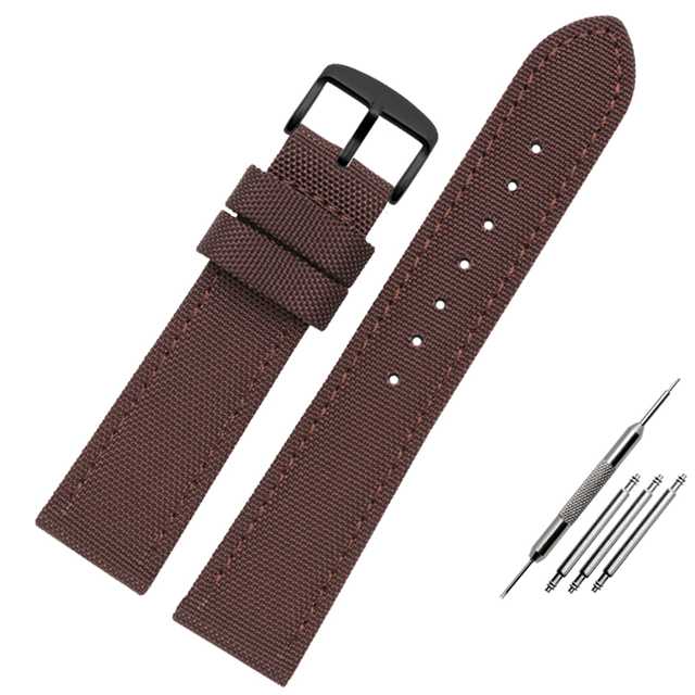 Canvas Leather Bottom Watch Band Replacement For Tissot For Seiko Nylon Strap For Timex Watch Accessories 18mm 20mm 21mm 23mm