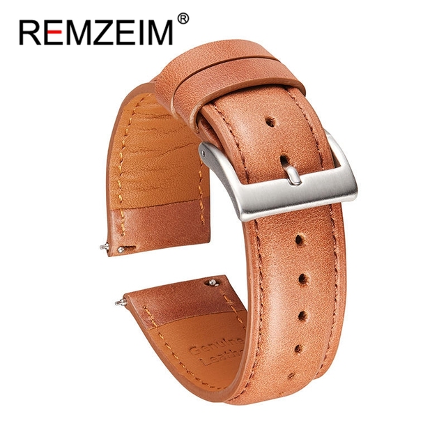 Calf leather watch strap 20mm 22mm quick release watchband for women men watch accessories solid buckle blue red green