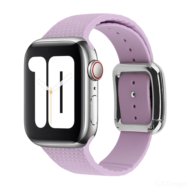 Modern Buckle Strap for Apple Watch Band 45mm 44mm 41mm/40m 42mm38mm Korea Silicone Bracelet iwatch Series 5 4 3 6 SE 7 Strap