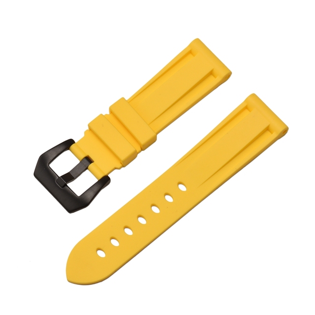 HQ Silicone Strap 20 22 24 26mm Camouflage Watch Band Silicone Rubber Watchband Replacement for PAM Strap and Steel Buckle