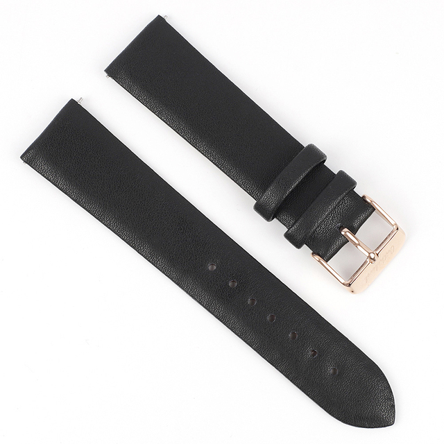 Genuine Leather Women Watchband 12mm 14mm 16mm 18mm 20mm Quick Release Cowhide Strap Watch Band Belts Replacement Gold Buckle