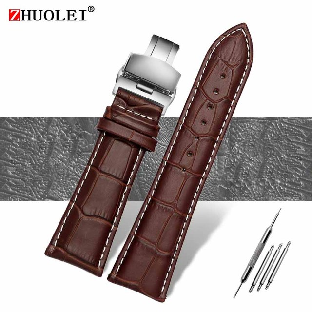 Watch Strap 23mm 24mm 26mm 28mm Big Width Black Brown Mens Crocodile Genuine Leather Watch Strap Band Bracelets Free Shipping