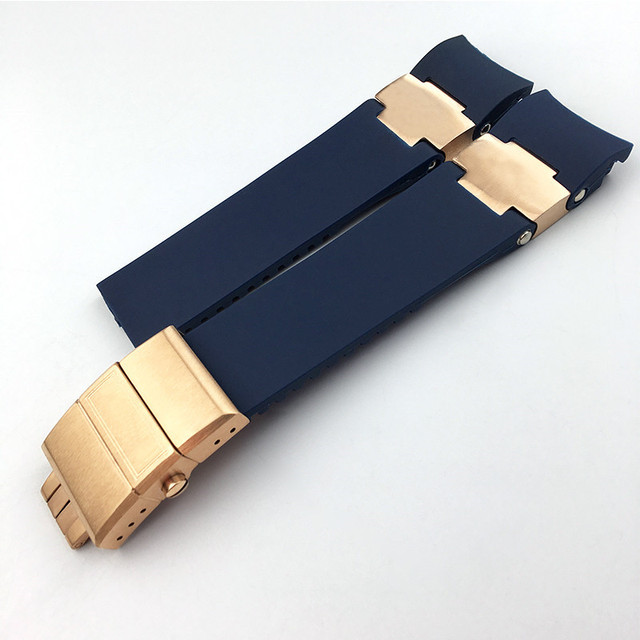 High quality rubber silicone watch band, two styles of design, foldable clasp, suitable for Ulysse Nardin watch, 22mm, 25mm