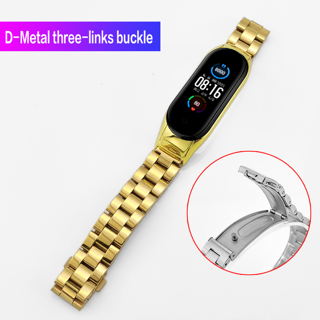 Metal Bracelet for Mi Band 2 3 4 5 6 NFC Stainless Steel Replacement Strap for Xiaomi Mi Band 5 Band4 Strap Miband 5 Accessories