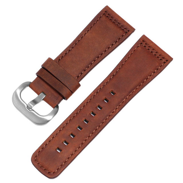 Frosted Genuine Leather Watchband 28mm Black Brown Strap Replacement Strap for S2 M2 P3 T2 Series Retro Watch Series