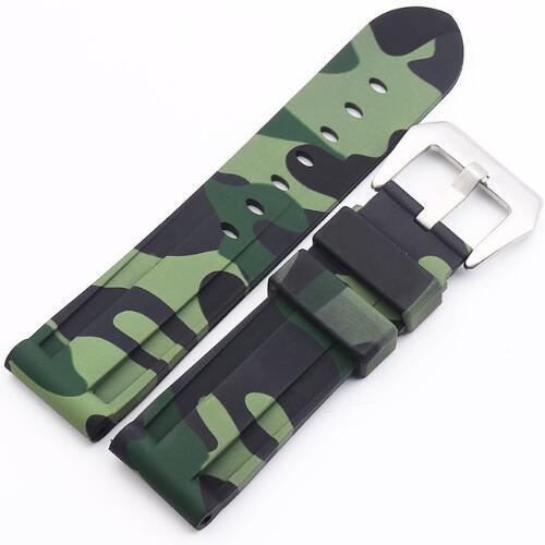 Universal 22mm 24mm 26mm Camouflage Colorful Rubber Watch Band for Men Watch Strap for Samsung Gear S3 Classic Panerai