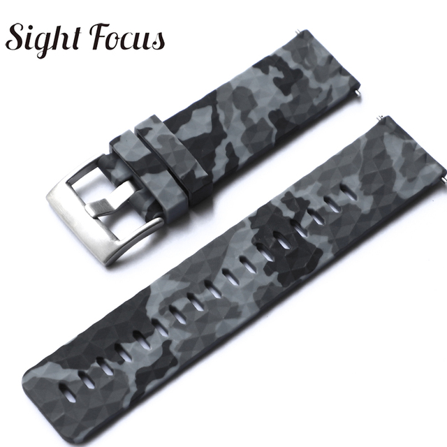 24mm Quick Release Watch Bands for Suunto 7 Spartan Sports Camouflage Silicone Watch Strap, Suunto 9, Traverse, D5 Diving Watches