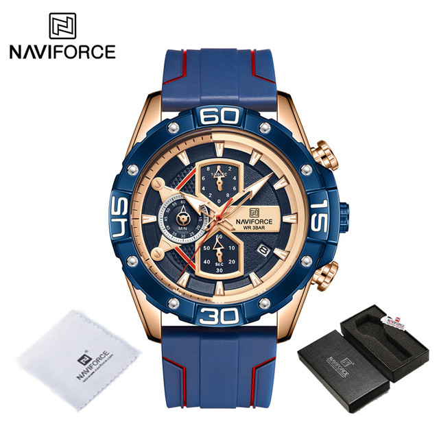 NAVIFORCE Sports Watches Men Luxury Brand Military Silicone Wrist Watch Man Fashion Watch Quartz Chronograph Wristwatch