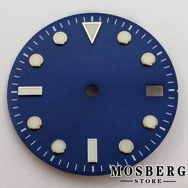 29mm sterile black green blue watch dial with date window for NH35 NH35A automatic movement accessories parts