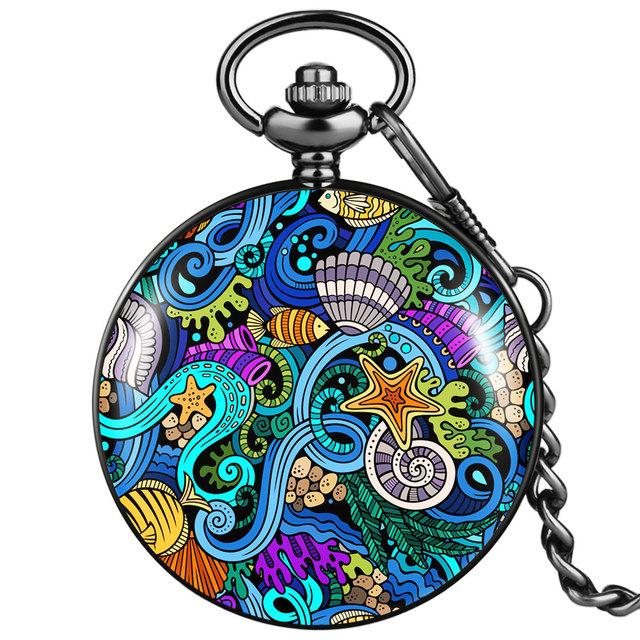 New Souvenir Birthday Gift Men Women Quartz Pocket Watch With Thick Chain Personality Honeycomb Style Fashion Unisex Watches