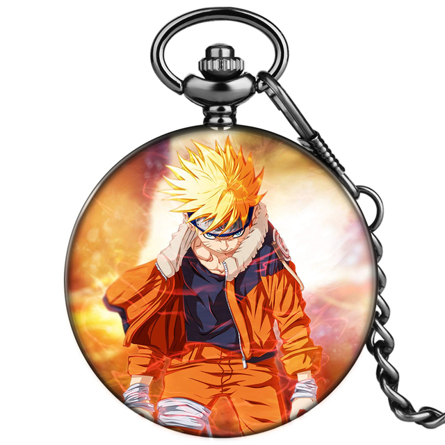 2022 Accept Customized Japan Animation Characters Men Personality Quartz Pocket Watch Movement With Thick Chain Unisexl Watches