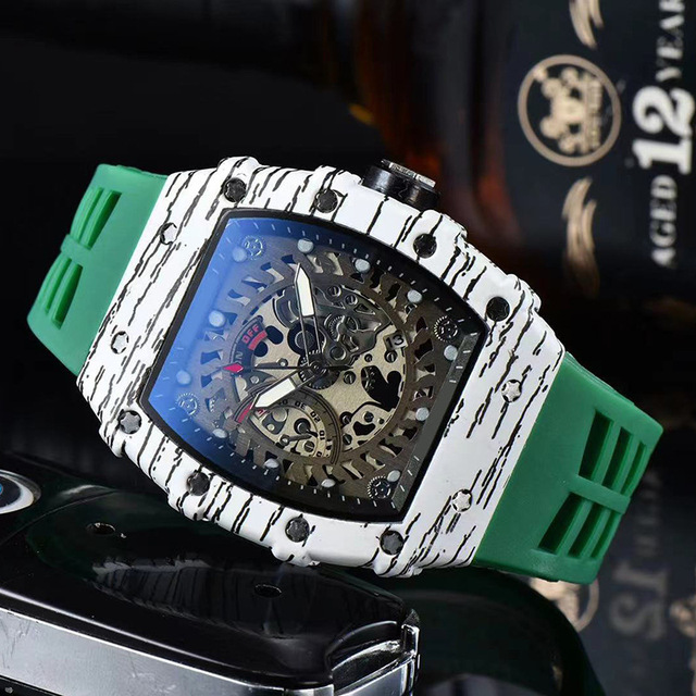 New 3 Pin Quartz Watch Transparent Bezel Men Automatic Watch Men Designer Wristwatches Waterproof Reloj Hombre