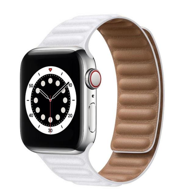 Genuine Leather Strap for Apple Watch SE 7 6 5 4 Band Magnetic Loop Wirstband 38mm 40mm 41mm 42mm 44mm 45mm Women Men Bracelet