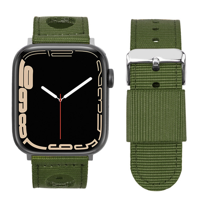 Nylon Strap Fit For Apple Watch iwatch7 High Quality Nylon Watch Strap For Apple Watch 7 6 5 4 3 2 1 Round Hole Waterproof Band