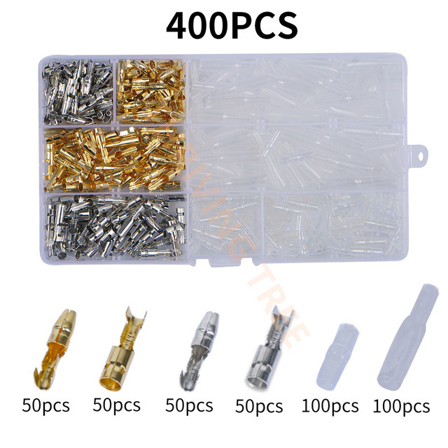 400/600pcs 3.9mm Auto Car Motorcycle Bullet Terminals Crimp Terminals Electrical Wire Connector Insulation Female and Male Crimping Pliers