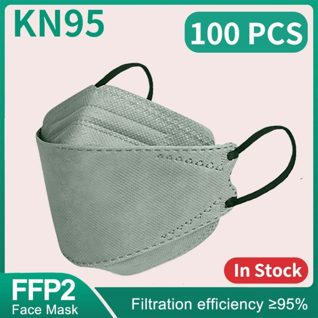 10-200 قطعة Mascarillas FPP2 KN95 قناع FFP2 homology ada 4 طبقات ffp2قناع الكبار الأسماك أقنعة الوجه FP2 موراندي موضة حماية Masken