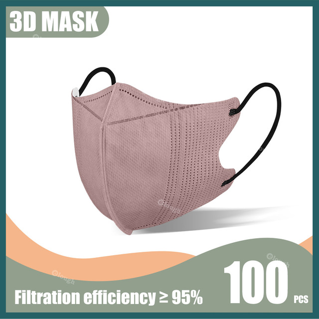 Disposable Protective Mask Morandi Black Masks 3D Adult 4 Ply 95% Filtration Mascarillas quiurgicas Homeopathic No Nose Bridge