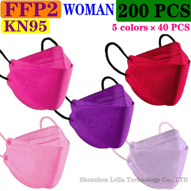 FFP2 Adult 60 Colors CE KN95 Mask Black Mascarillas Mask Certified Health Protection Wholesale Fish Face Mask Respirator Filter