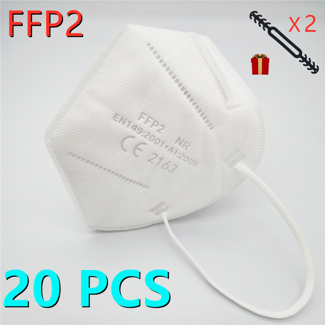 10-100pcs FFP2 Mascarillas Black Adult ffp2fan Approved Colors Respiratory fpp2 Face Mask Mascherine ffpp2 CE Fast Delivery