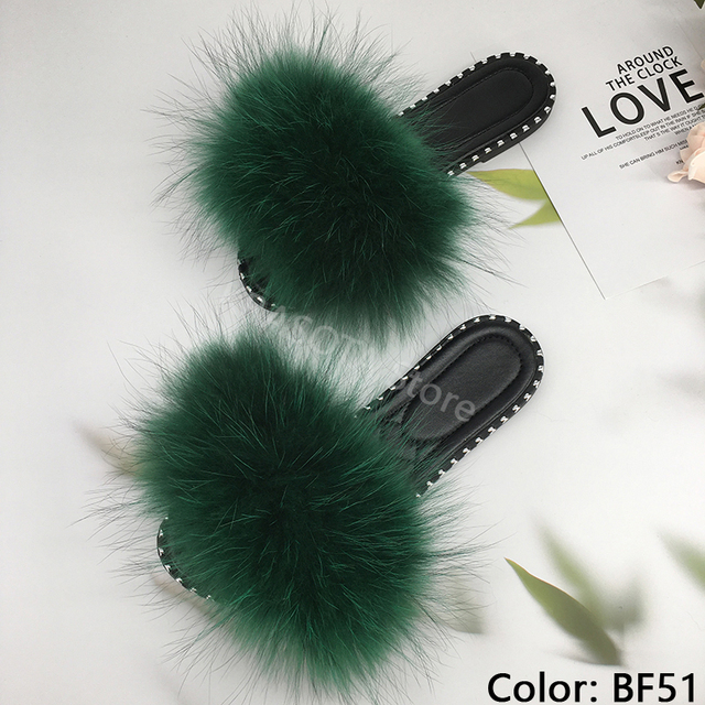 women flip flops summer fluffy slippers luxury real fur slides for women fluffy sliders jelly shoes woman flat sandals with fur