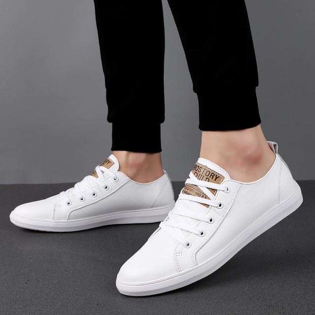 Men's Genuine Leather Casual Shoes Fashion Designers Flats Black Sneaker High Quality Minimalist Shoes For Men Vulcanized Shoes