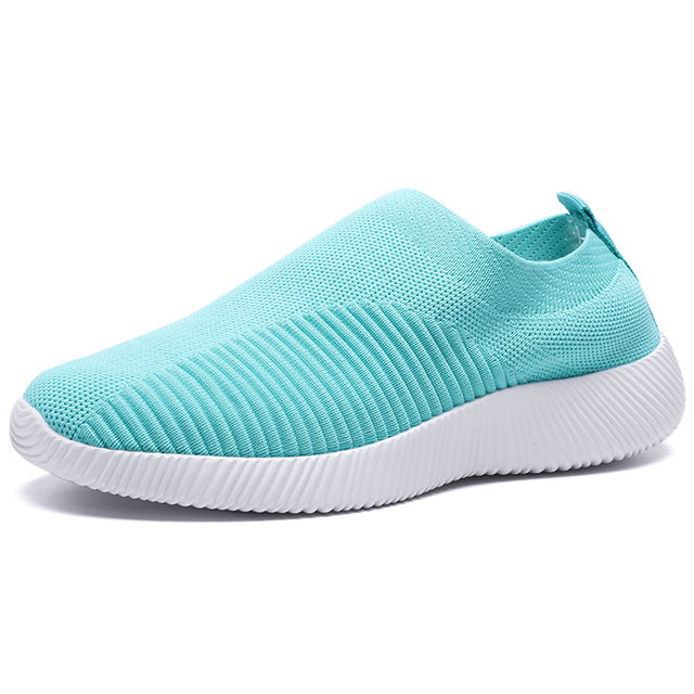 Rimocy Breathable Air Mesh Knitted Sneakers Women 2022 Spring Summer Plus Size Ladies Flats Comfortable Soft Casual Shoes Woman