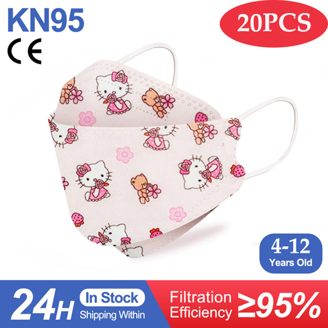 Kn95 أقنعة الاطفال fpp2 المعتمدة قناع للطفل الأسماك المطبوعة الكرتون الفم قناع KN95 Mascarilla Infantil kf94fan ffp2fan Ninos