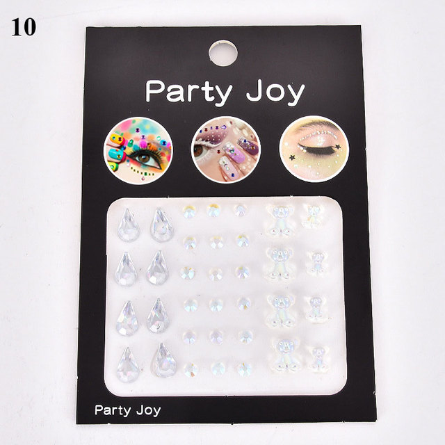 3D Diamond Eyeshadow Stickers Face Jewels Self Adhesive Face Body Eyebrow Diamond Nail Stickers Decals Decoration Photography