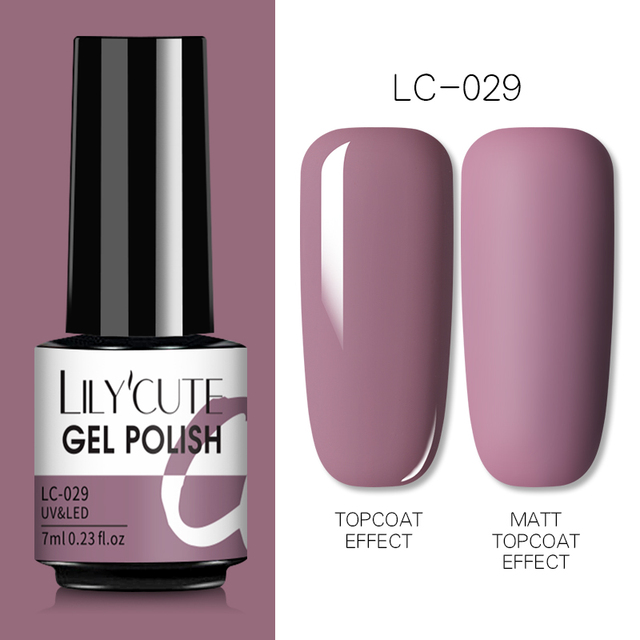 LILYCUTE 7ml UV Nail Gel Polish Autumn Winter Color Semi Permanent Matte Top Coat Necessary Soak Off UV LED Nail Art Gel Varnish