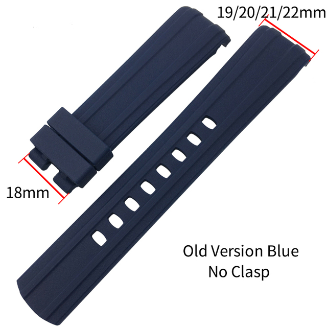 20mm 21mm 19/22mm High Quality Fluoros Rubber Watches Silicone Band Belt Fit For Omega New Seamaster 300 Black Blue Soft Strap