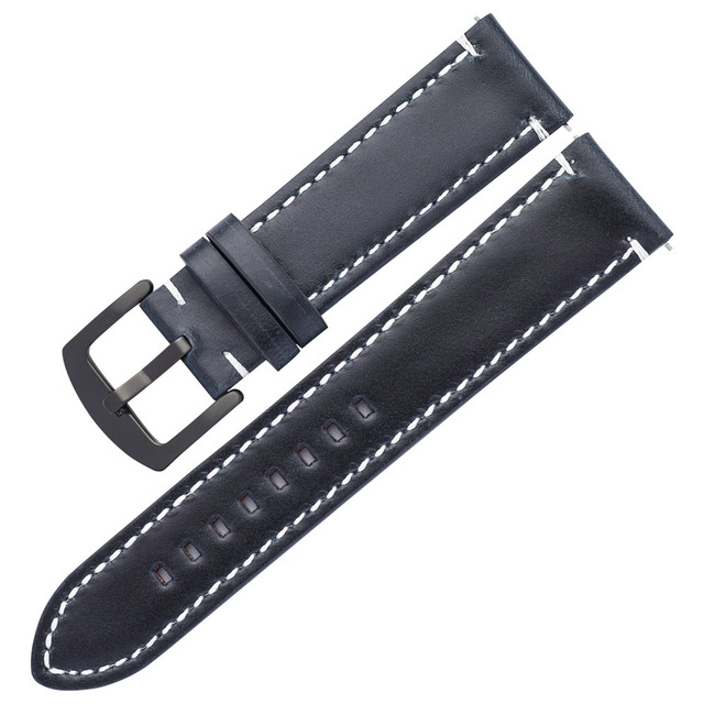 Oil Wax Leather Watch Band Bracelet 20mm 22mm For Samsung Galaxy Watch 42 46mm High-end Cowhide Watch Straps For Huawei GT2