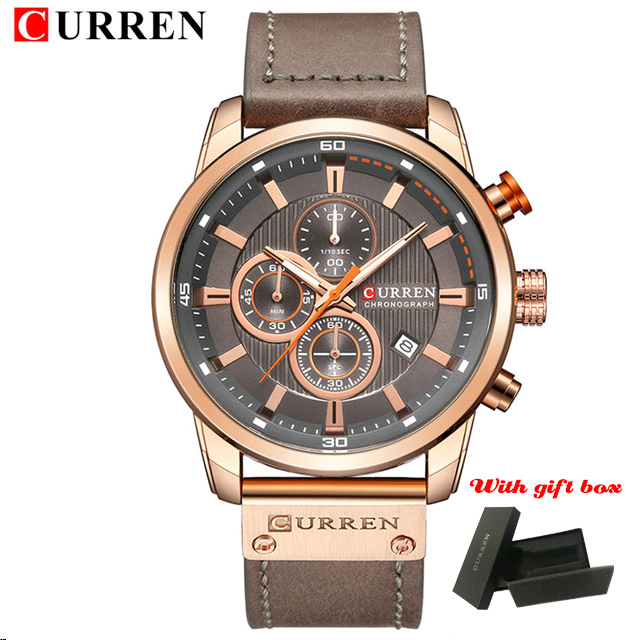 Luxury Brand CURREN Fashion Analog Digital Chronograph Men's Quartz Watch Business Sport Waterproof Leather Watch for Men Relogio