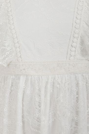 Amelia Rose Childrens White Lace Dress