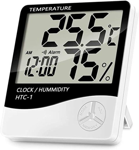 RDN HTC-1 Indoor LCD Electronic Digital Temperature Humidity Meter Room Thermometer Hygrometer Alarm Clock Weather Station