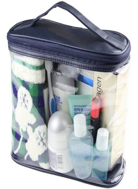 Generic Multifunction Hanging Toiletry Bag Clear/Black