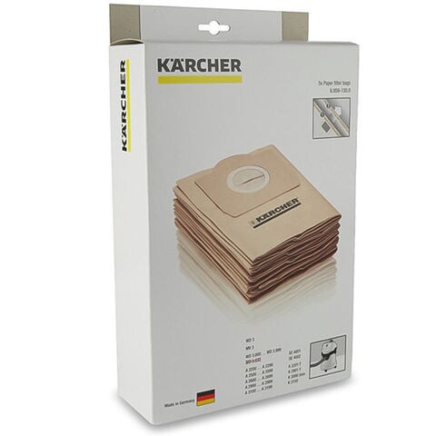 Karcher Paper Filter Bags (Pack of 5, Brown)