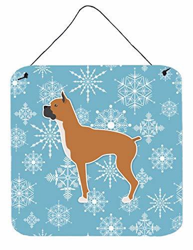 Caroline&#39;s Treasures Bb3553Ds66 Winter Snowflake Boxer Wall Or Door Hanging Prints, 6X6, Multicolor