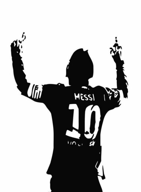 Qiaokai Messi Wall Sticker Black/White 60X90cm